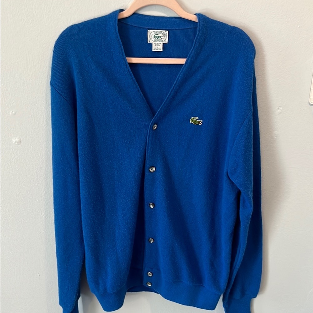 Lacoste Men's Blue Cardigan Sweater